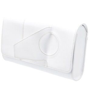 Perrin Paris  L'Eiffel White Leather Glove Clutch